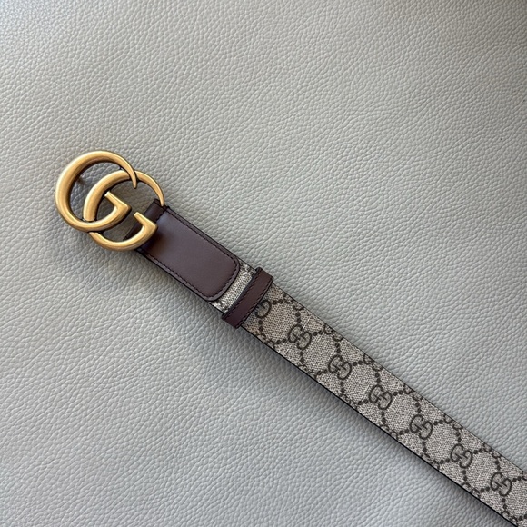 NEW. Gucci Gold and Brown Women's Belt. Excellent condition - Picture 1 of 11